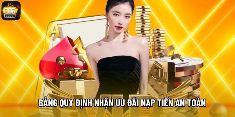 Bảng quy định nhận ưu đãi nạp tiền an toàn