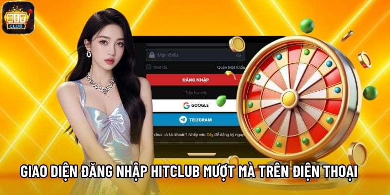 Giao diện đăng nhập Hitclub mượt mà trên điện thoại